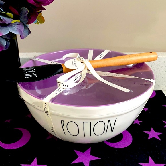 Rae Dunn Other - SET: RAE DUNN POTION MELAMINE FARMHOUSE MIXING BOWL & SPOOKY SPATULA